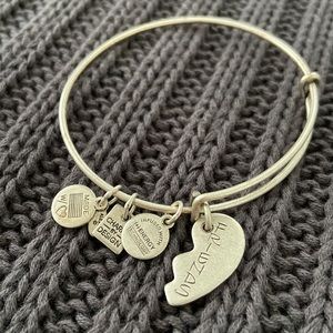 Silver Alex and Ani Friends note bracelet